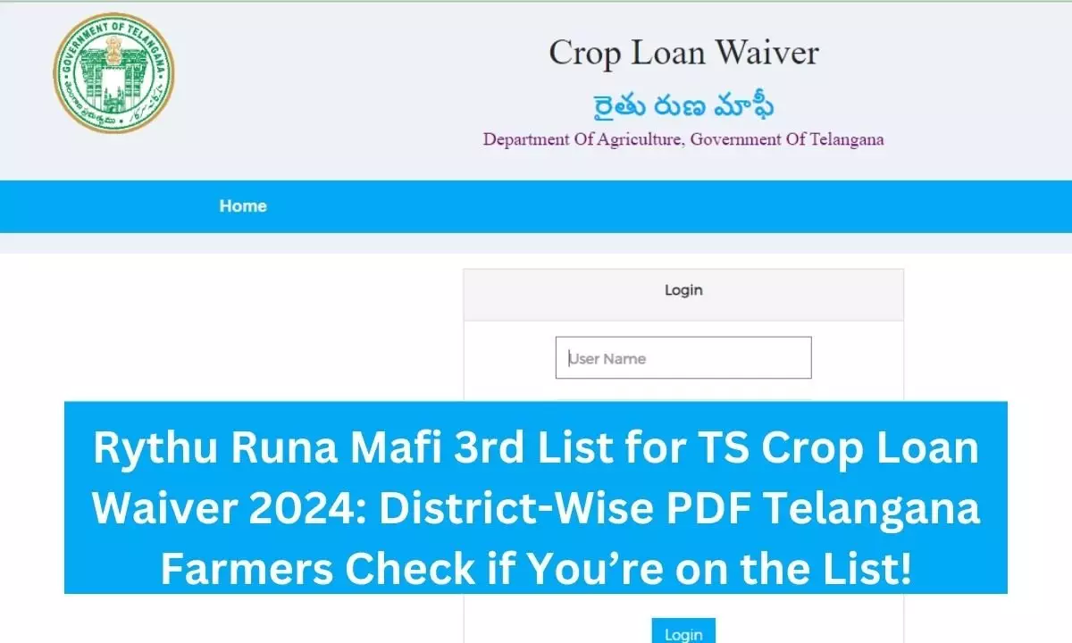 Rythu Runa Mafi 3rd List for TS Crop Loan Waiver 2024: District-Wise PDF Telangana Farmers Check if You’re on the List!